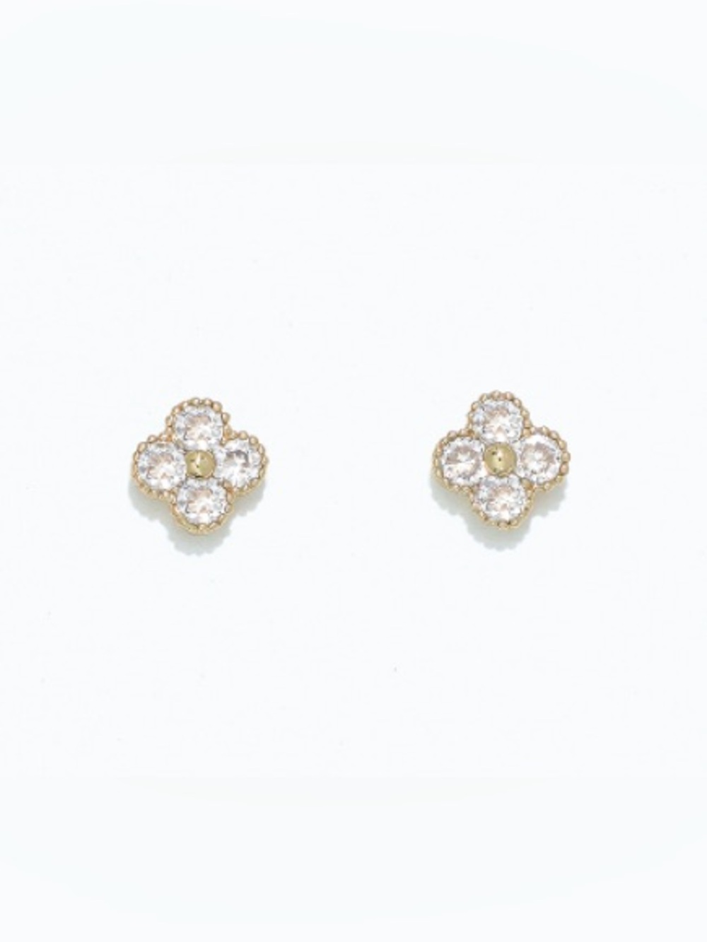 NEW! Cuties ‘Crystal Clover’ Stud Earrings, Gold